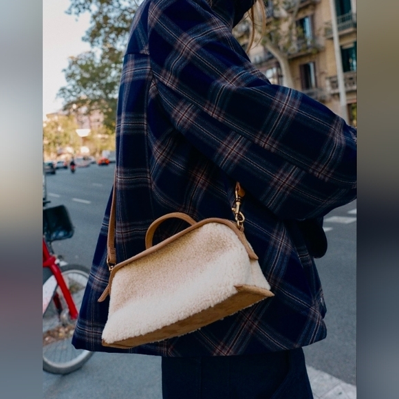 Zara Cream and Tan Satchel Bag - Picture 6 of 15